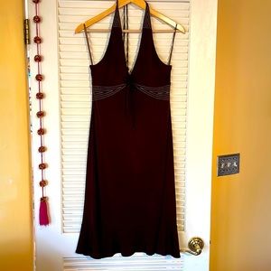 BCBG Maxazaria brown halter dress size M